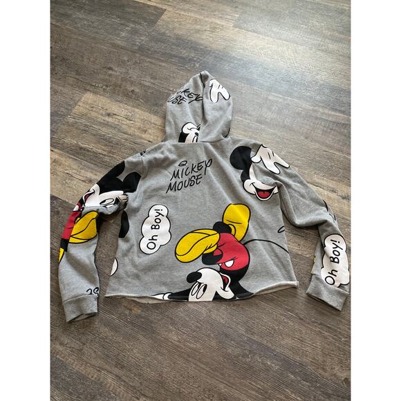 Disney Mickey Mouse Cropped Sweatshirt with Hoodie Size S - Picture 7 of 7
